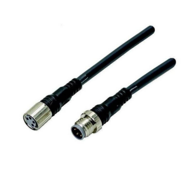 Omron XS3WM421402R Cable with connectors on both cable ends, M8 straight socket (female), M8 straight plug (male), 4-poles, PVC robot cable, IP67, 2 m