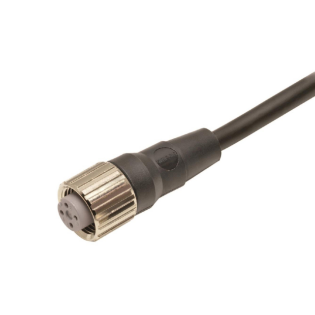 Omron XS2FM12PVC4S5M Sensor cable, M12 straight socket (female), 4-poles, A coded, PVC fire-retardant cable, IP67, 5 m