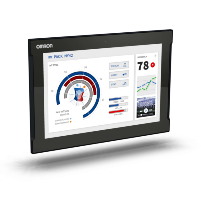 Omron NYM15WC1000 Industrial Monitor, 15.4" display with capacitive touchscreen, Build-in mounting, DVI-D port