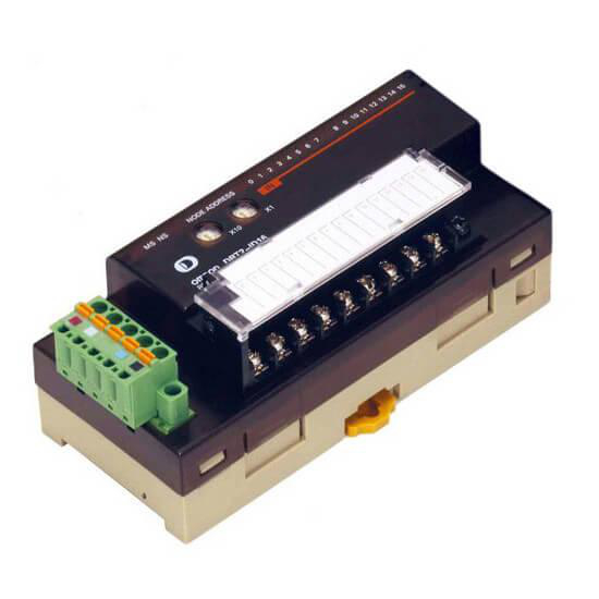 Omron DRT2ID16 DeviceNet digital input unit, 16 x inputs, 24 VDC, NPN, screw terminal block