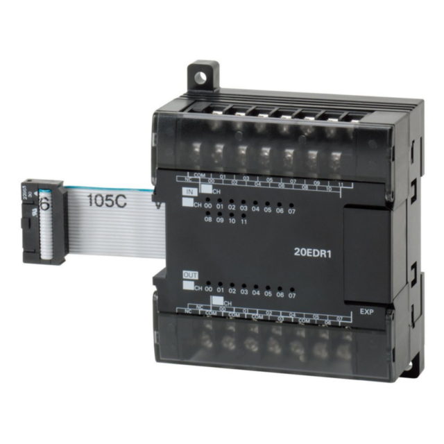 Omron CP1W20EDT1 I/O expansion unit, 12 x 24 VDC inputs, 8 x PNP outputs 0.3 A
