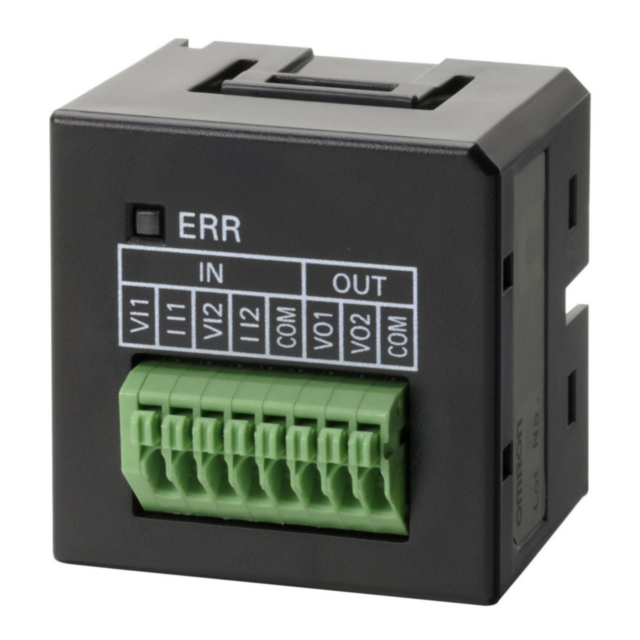 Omron CP1WMAB221 I/O option board (only CP1L-EL/EM port 1 or 2), 2 x analog inputs 0 to 10 V, resolution 1:4000 or 0 to 20 mA, resolution 1:2000, 2 x analog outputs 0 to 10 V, resolution 1:4000