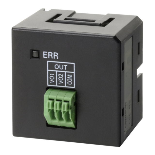Omron CP1WDAB21V I/O option board (only CP1L-EL/EM port 1 or 2), 2 x analog outputs 0 to 10 V, resolution 1:4000