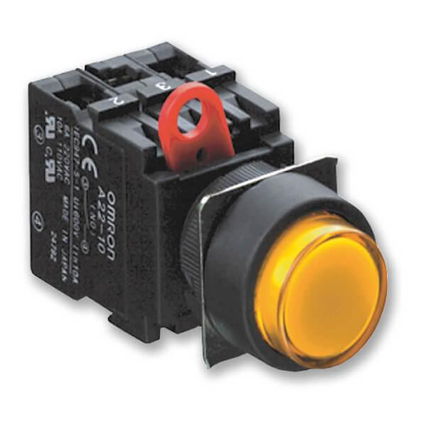 Omron A22L11M Contact block, lighted model, SPST-NO + SPST-NC, momentary, general-purpose load