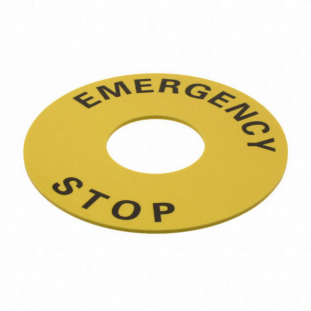 Omron A22Z34661 Legend plate, emergency stop, 60 mm dia., round, yellow
