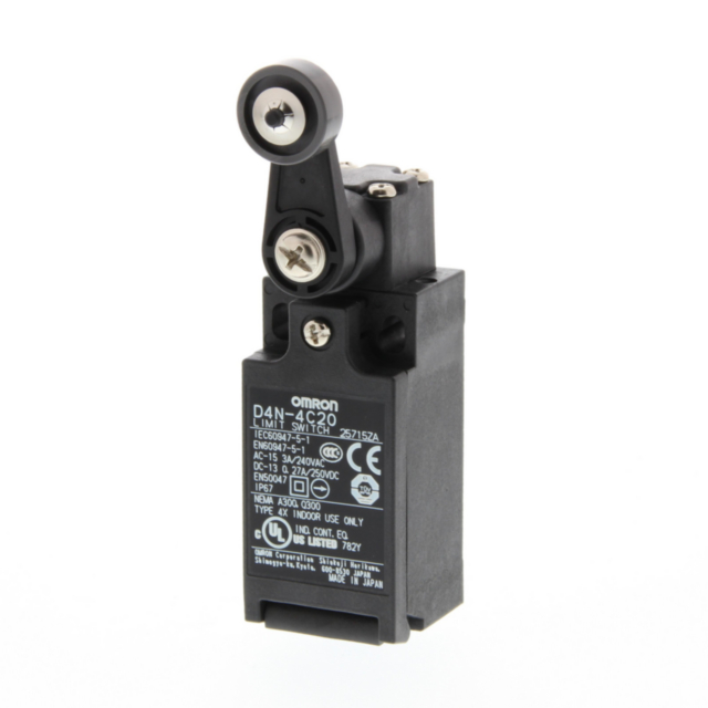 Omron D4N2A20 Limit switch, Roller lever (resin lever, resin roller), 1NC/1NO (slow-action), 1NC/1NO (slow-action), G1/2 (1-conduit)