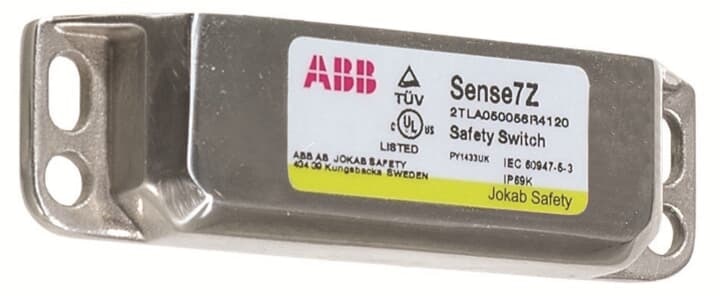 ABB 2TLA050040R0212 Actuator to safety magnetic switch Sense7Z, stainless steel. This is a spare part since Sense7Z is delivered complete with actuator.Sense7 is a coded magnetic non-contact switch for interlocking gates and hatches, or other moveable parts. Sense7 has a stainless steel housing that is designed for harsh environments and extreme temperatures. Sense7 offers an interlocking function reaching up to PL e/SIL3 with low level coding.