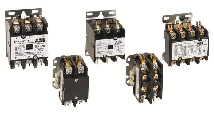 ABB DP60C3PF DP60C3P-F DP contactor provide outstanding performance in various HVAC application and meet all relevant standards, including UL, CSA and IEC. Industry standard mounting plate provides easily accessible mounting holes.