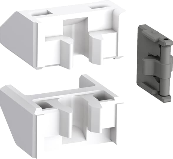 ABB VM4 Mechanical interlock unitsThe VM mechanical interlock units are designed for the interlocking of two AF contactors.When mounted between two contactors, the VM mechanical interlock unit prevents one of the contactors from closing as long as the other contactor is closed.The mechanical interlock units VM4 and VM96-4 include 2 fixing clips (BB4).