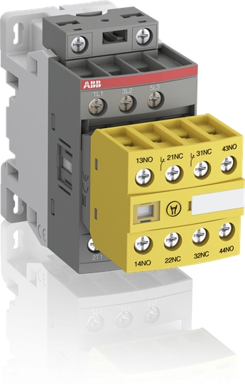 ABB AFS09302211 The AFS09-30-22-11 is a 3 pole - 690 V IEC or 600 V UL contactor with fixed 2 N.O + 2 N.C. front mounted auxiliary contact blocks with screw connections, controlling motors up to 4 kW / 400 V AC (AC-3) or 5 hp / 480 V UL and switching power circuits up to 25 A (AC-1) or 25 A UL general use. AFS contactors can be easily integrated in machine manufacturer’s systems complying with main standards EN ISO 13849 and EN 62061 - guaranteeing the safe use of your machinery and equipment. An easily identifiable yellow low energy auxiliary contact block ensures the status feedback circuits required in machine safety applications. Thanks to the AF technology, the contactor has a wide control voltage range (24 ... 60 V), managing large control voltage variations, reducing panel energy consumptions and ensuring distinct operations in unstable networks. Furthermore, surge protection is built-in, offering a compact solution. AF contactors have a block type design, can be easily extended with add-on auxiliary contact blocks and an additional wide range of accessories.