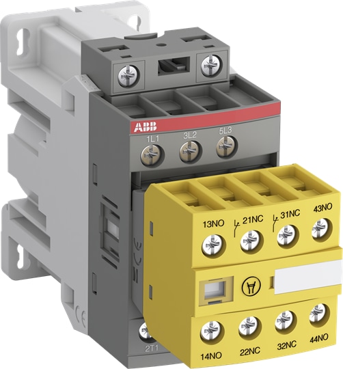 ABB AFS09Z302230 The AFS09Z-30-22-30 is a 3 pole - 690 V IEC or 600 V UL contactor with fixed 2 N.O + 2 N.C. front mounted auxiliary contact blocks with screw connections, controlling motors up to 4 kW / 400 V AC (AC-3) or 5 hp / 480 V UL and switching power circuits up to 25 A (AC-1) or 25 A UL general use. AFS contactors can be easily integrated in machine manufacturer’s systems complying with main standards EN ISO 13849 and EN 62061 - guaranteeing the safe use of your machinery and equipment. An easily identifiable yellow low energy auxiliary contact block ensures the status feedback circuits required in machine safety applications. Thanks to the AF technology, the contactor has a wide control voltage range (100 ... 250 V), managing large control voltage variations, reducing panel energy consumptions and ensuring distinct operations in unstable networks. Furthermore, surge protection is built-in, offering a compact solution. AF contactors have a block type design, can be easily extended with add-on auxiliary contact blocks and an additional wide range of accessories.