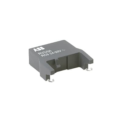 ABB RV5133 RV5/133 is a varistor surge suppressor designed to reduce the maximum overvoltage peak value and to limit or even completely eliminate the high pre-damping voltage frequencies, when used with an AC operated conventional contactor for a rated control circuit voltage between 50 ...133 V AC 50/60Hz or with a DC operated conventional contactor for a rated control circuit voltage between 50 ...133 V DC. The operation of inductive circuits causes overvoltages, in particular on opening of the contactor coil. The electromagnetic energy stored in the coil during contactor closing is restored on opening in the form of surges, the slope and amplitude of which may rise to several kilovolts. A number of drawbacks are observed ranging from interference on the electronic devices to breakdown of insulators and even destruction of certain sensitive components.Note: A varistor is a resistor whose value decreases to a very large extent when a certain voltage is applied at its terminals.Advantages:- the surge suppressor is clipped onto the top or side part in regards with the contactor or contactor relay base design without change in device overall dimensions.- high energy absorption: good damping - Unpolarized system.Drawback: clipping as from the varistor operating voltage, thus voltage front up to this point.