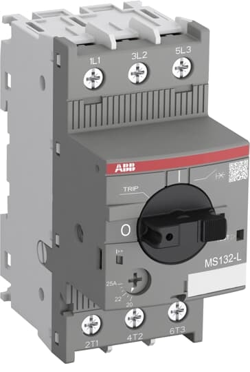 ABB MS13216L The MS132-16L lamp circuit breaker is a compact 45 mm width device with a rated operational current of Ie = 16.0 A. This device is used to manually switch on and off lamp loads (and loads with similar characteristics) and to protect them reliably and without the need for a fuse from short-circuits, overload and phase failures. The lamp circuit breaker offers a rated service short-circuit breaking capacity Ics = 100 kA at 400 VAC. Further features are the build-in disconnect function, temperature compensation, trip-free mechanism and a rotary handle with a clear switch position indication. The lamp circuit breaker is suitable for three- and single-phase applications. The handle is lockable to protect against unauthorized changes. Auxiliary contacts, signaling contacts, undervoltage releases, shunt trips, 3-phase bus bars, power in-feed blocks and terminal spacers are available as accessory.