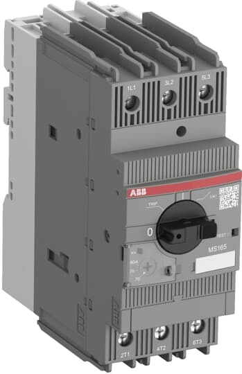 ABB MS16542 MS165 is a compact and powerful range for motor protection up to 45 kW (400 V) / 80 A in width of 55 mm. They offer a reliable protection for motors in the event of overload or phase failure. The devices have trip class 10.This type has also a clear and reliable indication of fault in a separate window in the event of short-circuit tripping. Further features are the build-in disconnect function, temperature compensation, trip-free mechanism and a rotary handle with a clear switch position indication. The manual motor starter (also known as motor protection circuit breaker or manual motor protector) is suitable for three- and single phase applications. The handle is lockable to protect against unauthorized changes. Auxiliary contacts, signaling contacts, undervoltage releases, shunt trips, power in-feed blocks are available as accessory. Theseare suitable throughout the MS116/MS132/MS165 range.