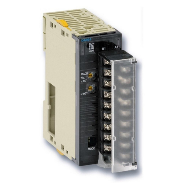 Omron CJ1WDA021 Analog output unit, 2 x outputs 1 to 5 V, 0 to 5 V, 0 to 10 V, -10 to 10 V, 4 to 20 mA, externally powered 24 VDC 140mA, screw terminal