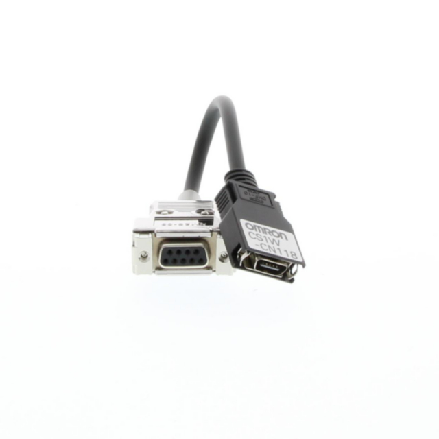 Omron CS1WCN118 Communication adapter, CS1/CQM1H/CPM2C peripheral port to 9-pin receptacle (use with XW2Z-***S-CV), 0.1 m