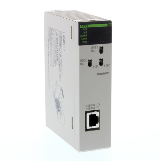 Omron CS1WEIP21 EtherNet/IP unit for CS-series, 100Base-TX, 1 x RJ45 socket, supports CIP, FINS/UDP and FINS/TCP