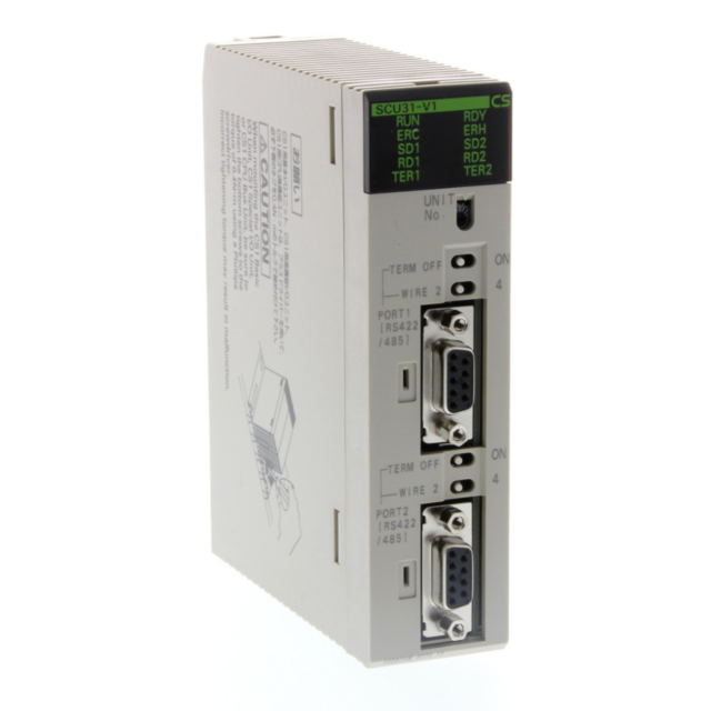 Omron CS1WSCU31V1 Serial communication unit, 2x RS-422/485 ports, Protocol Macro, Host Link, 1:N NT Link, No protocol, Serial Gateway (CompoWay/F, Modbus-RTU, Modbus-ASCII, Host Link), Modbus RTU Slave