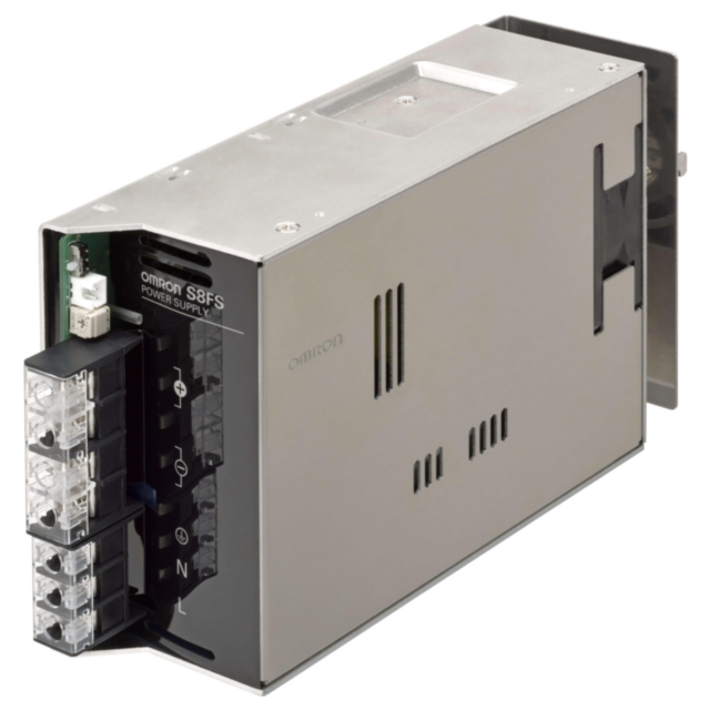Omron S8FSG60024CD Power Supply, 600 W, 100 to 240 VAC input, 24 VDC, 27 A output, DIN-rail mounting