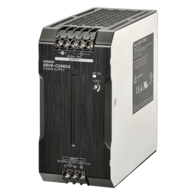 Omron S8VKC24024 Book type power supply, Lite, 240 W, 24VDC, 10A, DIN rail mounting