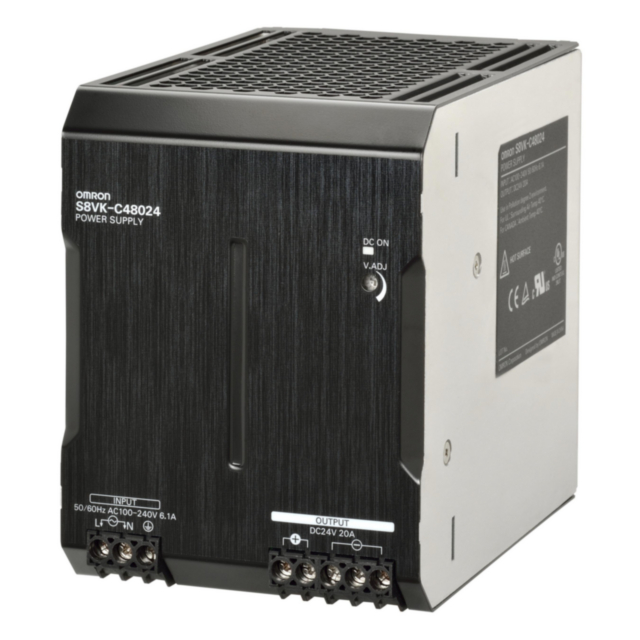 Omron S8VKC48024 Book type power supply, Lite, 480 W, 24VDC, 20A, DIN rail mounting