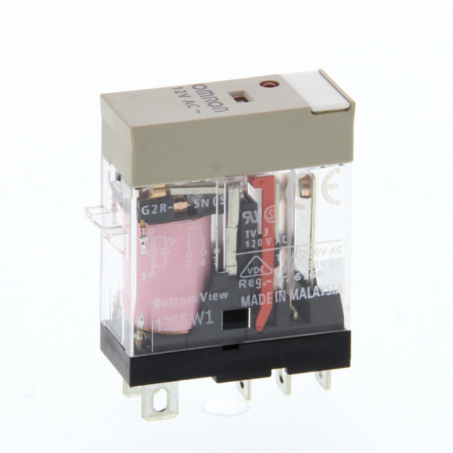 Omron G2R1SNAC120S Relay, plug-in, SPDT, 10 A, mech. & LED indicator, 120 VAC
