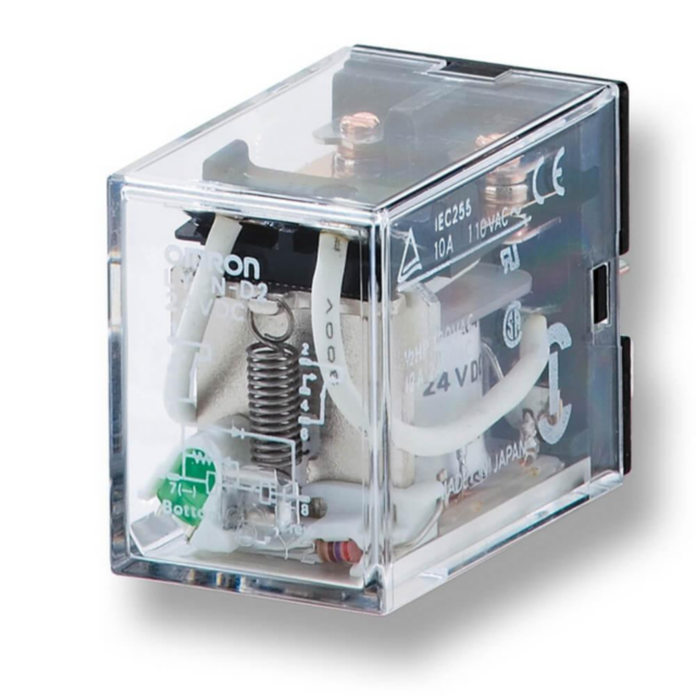 Omron LY4NAC110120 Relay, plug-in, 4PDT, 10 A, LED indicator, 110/120 VAC