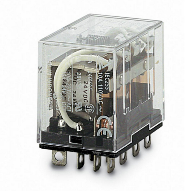 Omron LY4AC120 Relay, plug-in, 4PDT, 10 A, 120 VAC