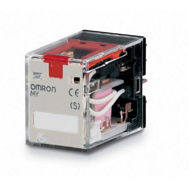 Omron MY2INAC24S Relay, plug-in, 8-pin, DPDT, 10 A, mech & LED indicators, test button, label facility