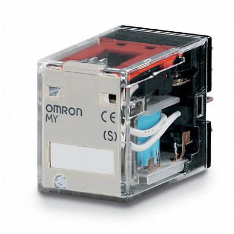Omron MY4DC24S Relay, plug-in, 14-pin, 4PDT, 5 A, mech indicator, label facility