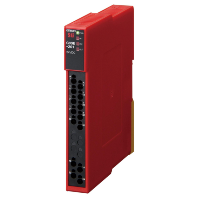 Omron G9SE201 Safety relay unit, 24 VDC, 2 safety outputs 5 A max, aux. output
