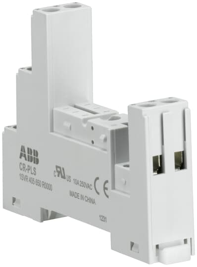 ABB 1SVR405650R0000 The CR-PLS socket is from the CR-P (pcb) relay range. The logical socket with safety isolation is suitable for CR-P relays with 1 or 2 c/o (SPDT) output contacts. The socket has screw connection terminals. Pluggable function modules, holder and marker are available as accessories.