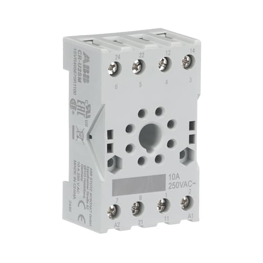 ABB 1SVR405670R1100 The CR-U2SM socket is from the CR-U (universal) relay range. The small socket is suitable for CR-U relays with 2 c/o (SPDT) output contacts. The socket has screw connection terminals. Pluggable function modules, holder and marker are available as accessories