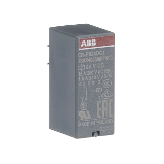 ABB 1SVR405600R1000 Compact pluggable interface relay, ideal for space-constrained industrial applications.