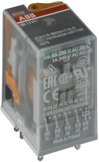 ABB 1SVR405613R7100 Compact pluggable interface relay, ideal for space-constrained industrial applications.