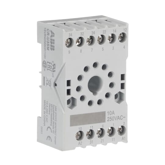 ABB 1SVR405660R1100 The CR-U3SM socket is from the CR-U (universal) relay range. The small socket is suitable for CR-U relays with 3 c/o (SPDT) output contacts. The socket has screw connection terminals. Pluggable function modules, holder and marker are available as accessories.