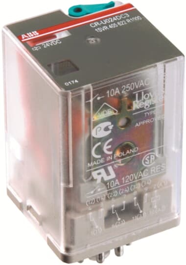 ABB 1SVR405621R2100 Compact pluggable interface relay, ideal for space-constrained industrial applications.