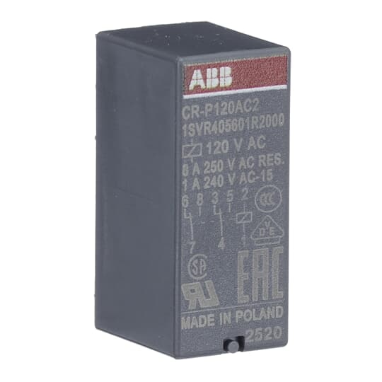 ABB 1SVR405601R2000 Compact pluggable interface relay, ideal for space-constrained industrial applications.