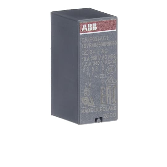 ABB 1SVR405600R0000 Compact pluggable interface relay, ideal for space-constrained industrial applications.