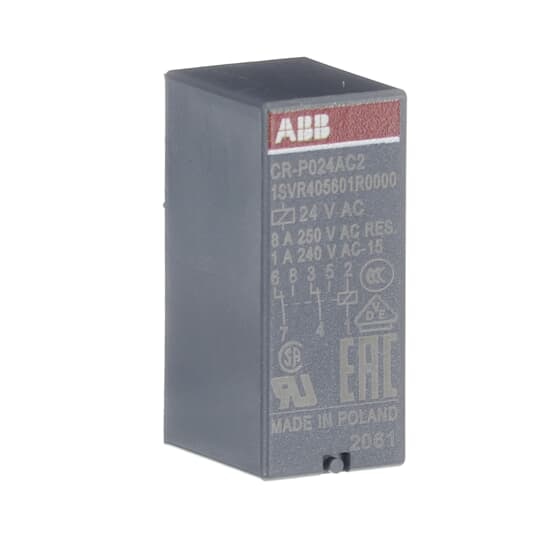ABB 1SVR405601R0000 Compact pluggable interface relay, ideal for space-constrained industrial applications.