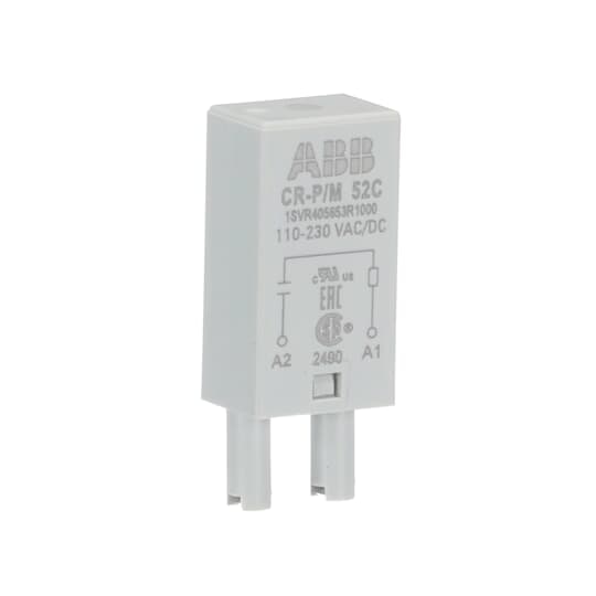 ABB 1SVR405653R1000 The CR-P/M 52C plug-in module is a pluggable function module for the CR-P and CR-M range sockets. This module provides arc elemination. The rated control supply voltage is 110-230 V AC/DC.