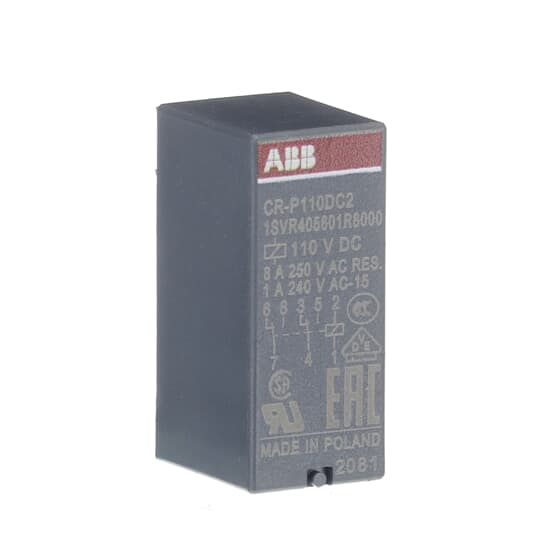 ABB 1SVR405601R8000 Compact pluggable interface relay, ideal for space-constrained industrial applications.