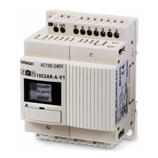 Omron ZEN10C2DRDV2 Programmable relay, 24 VDC supply, 6x 24 VDC inputs (2 of which can be 0-10 V analog inputs), 4x relay outputs 5 A