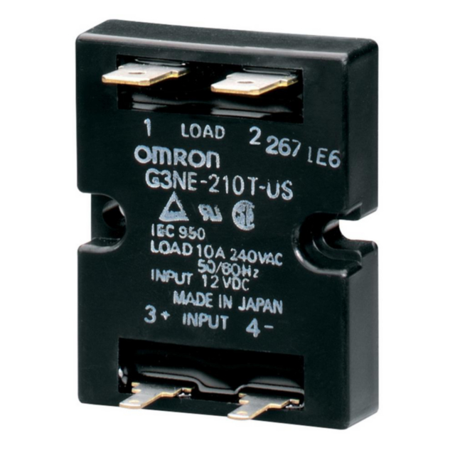 Omron G3NE210TUSDC24 Compact SSR, 10 A, 264 VAC max, zero cross over