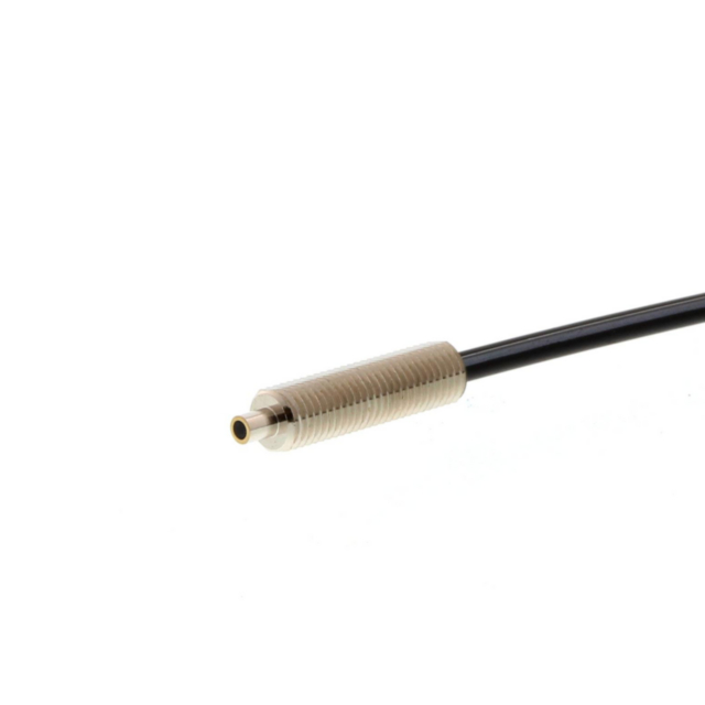 Omron E32CC200 Fiber optic sensor head, diffuse, M6 cylindrical axial, coaxial, R25 fiber, 2 m cable