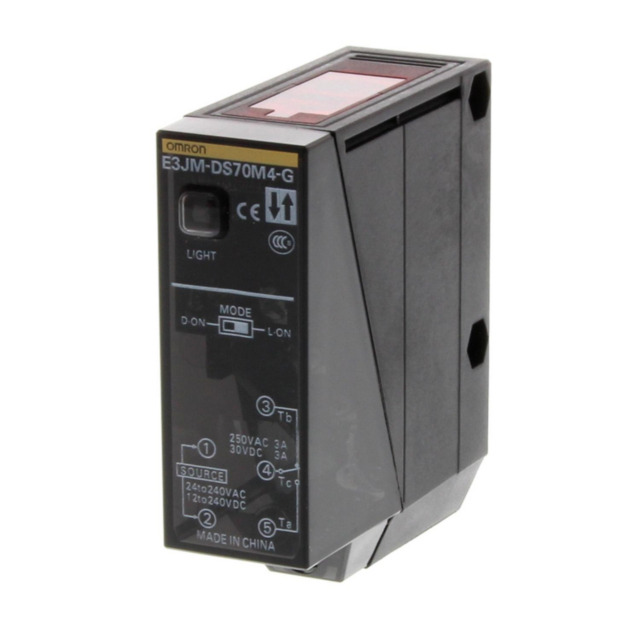 Omron E3JMDS70M4TUS Photoelectric sensor, diffuse, 700 mm, AC/DC, relay, timer 5 s , conduit size 1/2-14NPT