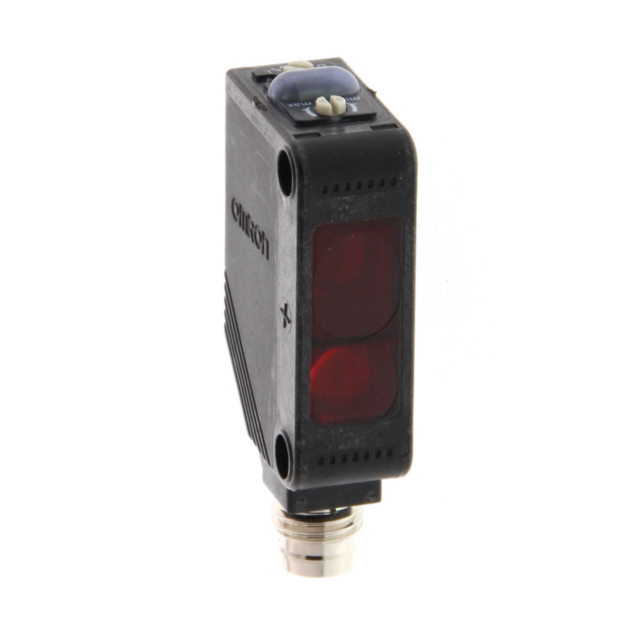 Omron E3ZLS66 Photoelectric sensor, rectangular housing, red LED, background suppression, 200 mm, NPN, Light-ON/Dark-ON, M8 4-pin connector