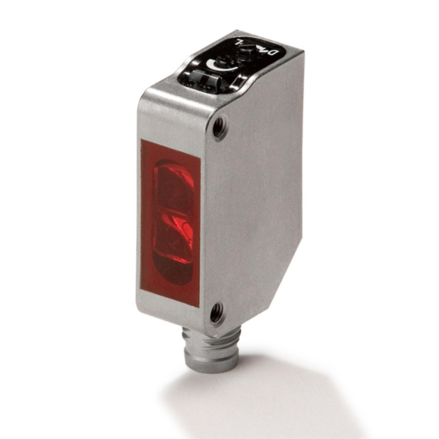Omron E3ZMR66 Photoelectric sensor, rectangular housing, stainless steel, red LED, retro-reflective, 4 m, NPN, Light-ON/Dark-ON, M8 4-pin connector