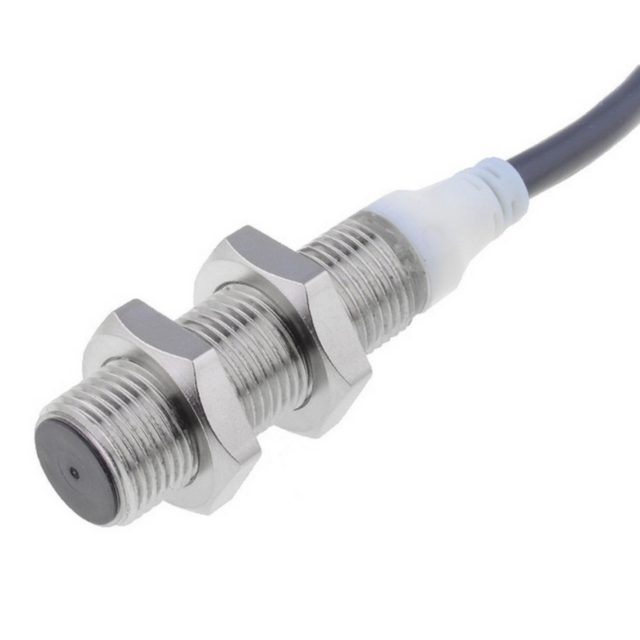 Omron E2AS12KS04WPB12M Proximity sensor, inductive, stainless steel, short body, M12, shielded, 4mm, DC, 3-wire, PNP-NO, 2 m cable