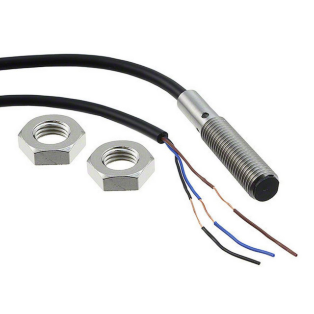 Omron E2BS08KS02WPB12M Proximity sensor, LITE, inductive, stainless steel, short body, M8, shielded, 2 mm, DC, 3-wire, PNP-NO, 2 m cable